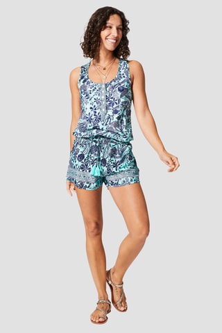 Playsuit - Goudkleurig en turquoise