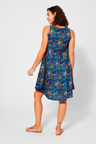 Trapezium Jurk - Blauw en groen