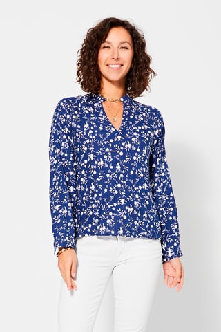 Blouse - Wit en blauw