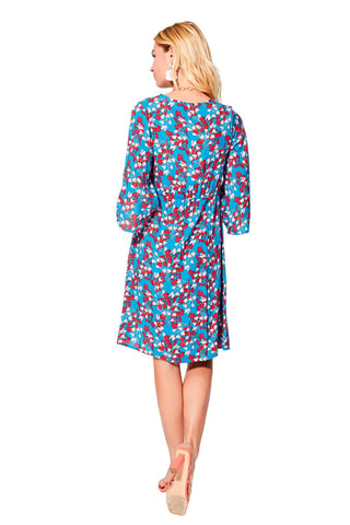 Korte Jurk - Rood en blauw