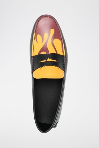 Mocassins en cuir - Noir et jaune