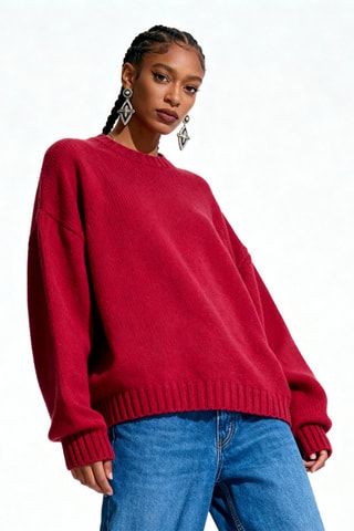Pull en mérinos - Rouge