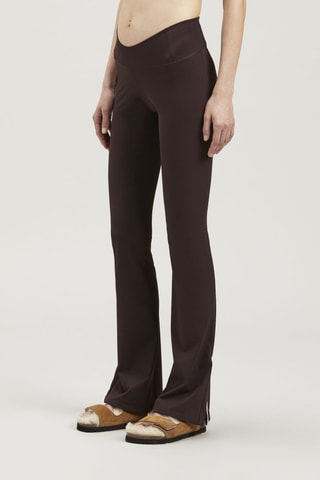 Pantalon flare - Marron et écru