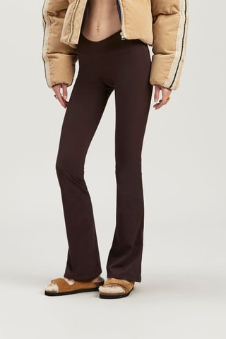 Pantalon flare - Marron et écru