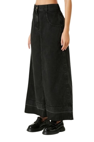Jupe longue en jean - Noir