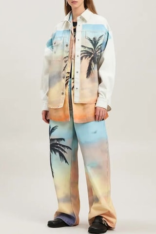 Surchemise en jean - Blanc et ciel