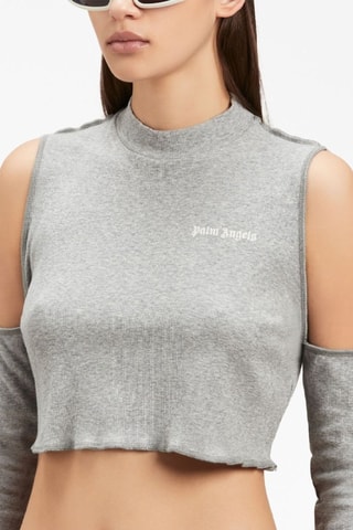 Crop top - Gris clair chiné