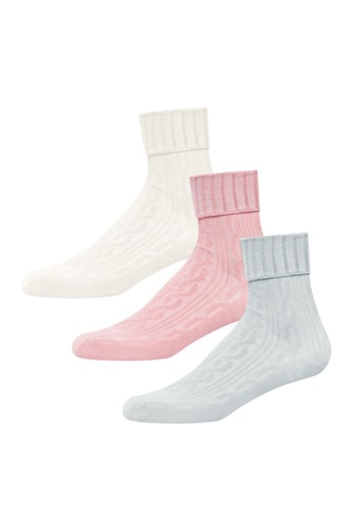 3 paia di calze - Rosa e bianco