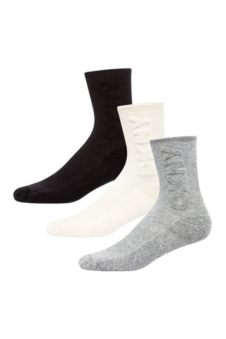 3 paia di calze - Grigio, nero e bianco
