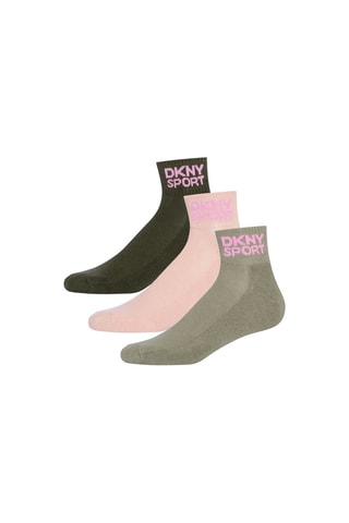 3 paia di calze - Kaki, rosa e verde