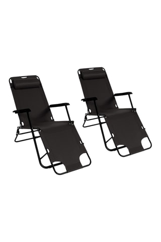 2 cadeirões de jardim Relax - 145 x 61 x 86 cm / 178 x 61 x 33 cm