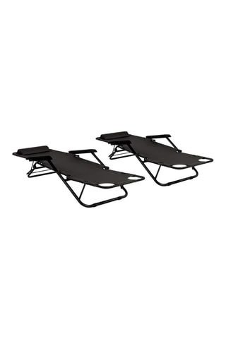 2 cadeirões de jardim Relax - 145 x 61 x 86 cm / 178 x 61 x 33 cm