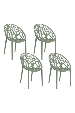 4 cadeiras de jardim Mira - 56 x 82 x 59cm