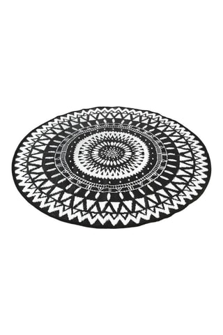 Tapete de exterior redondo - 150 cm - Preto