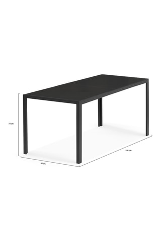 Mesa de jardim Majorca - Antracite - Tampo de vidro - 190 x 80 x 73 cm