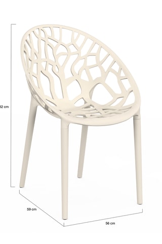 4 cadeiras de jardim Mira - 56 x 82 x 59cm
