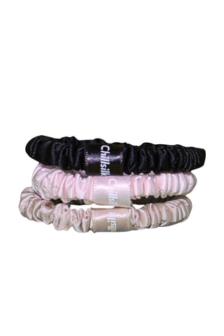 3 coleteros de seda - Negro y beige - Chillsilk