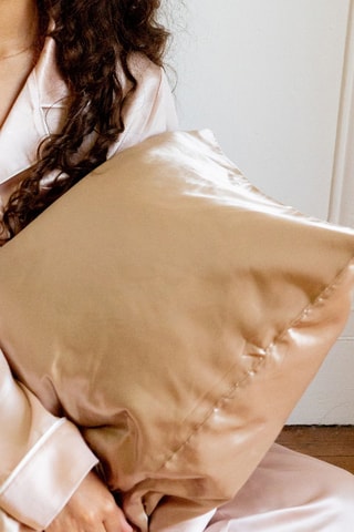 Funda de almohada de satén - Champán - 65 x 65 cm - Nuit Satinée