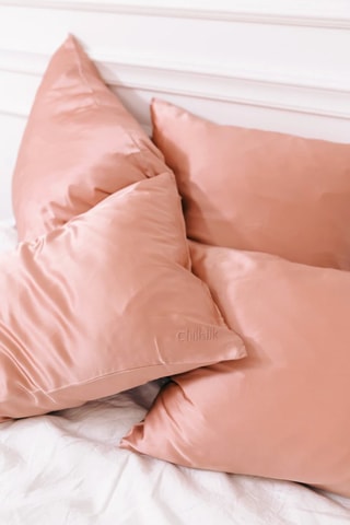 2 x Funda de almohada de seda - 50 x 70 cm - Rosa dorado - Chillsilk