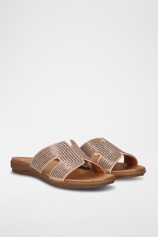 Mules - Marron et rose