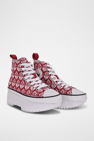 Baskets montantes plateformes - Rouge