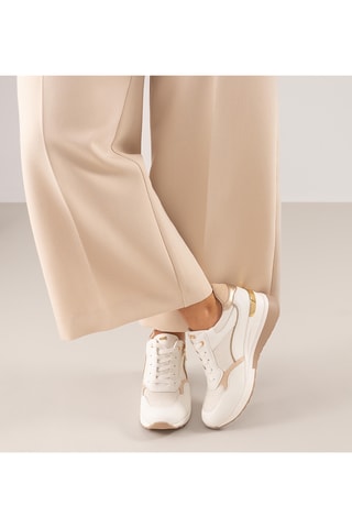Baskets compensées - Blanc et doré