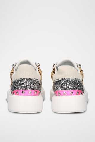 Baskets plateformes en cuir - Beige et noir