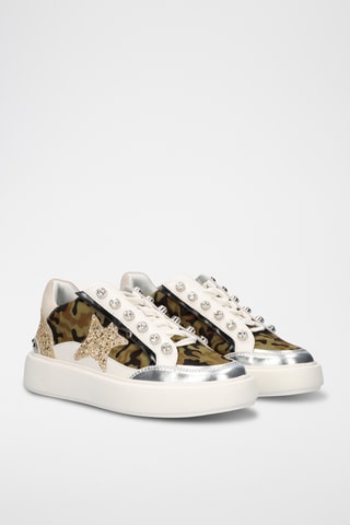 Baskets plateformes en cuir - Vert