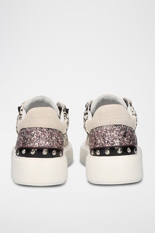 Baskets plateformes en cuir - Beige