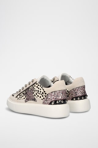Baskets plateformes en cuir - Beige