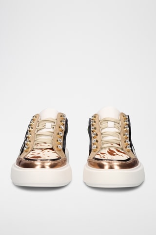 Baskets plateformes en cuir - Blanc et vert