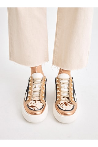 Baskets plateformes en cuir - Blanc et vert