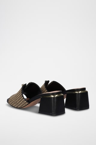 Mules à talons - Beige et noir