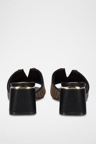 Mules à talons - Beige et noir
