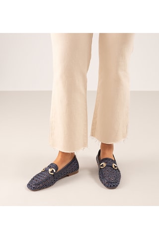 Mocassins en cuir - Bleu