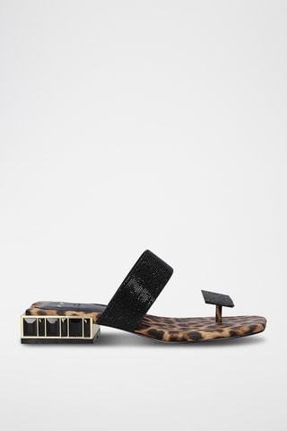 Mules à talons - Beige et marron