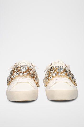 Baskets en cuir - Blanc et doré