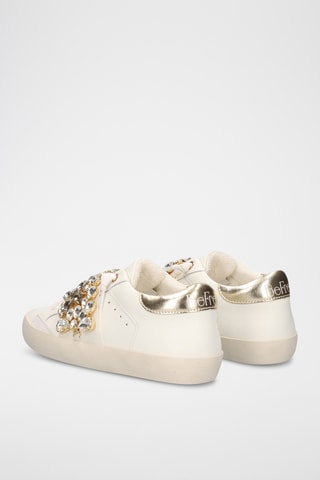 Baskets en cuir - Blanc et doré