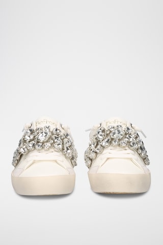 Baskets en cuir - Blanc et argenté