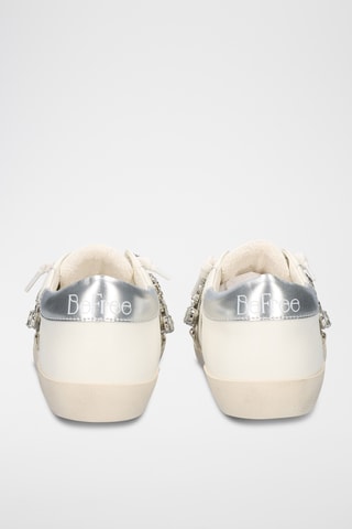 Baskets en cuir - Blanc et argenté