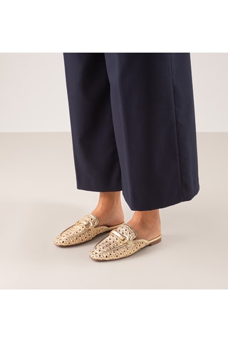 Mules en cuir - Doré