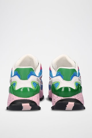 Baskets plateformes en cuir - Bleu et fuchsia