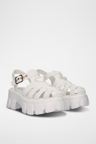 Sandales plateformes en cuir - Blanc