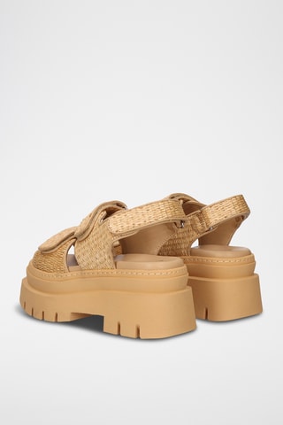 Sandales à talons en cuir - Beige