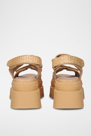 Sandales à talons en cuir - Beige