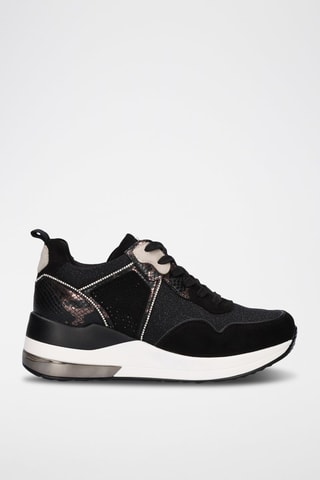 Sneakers plateformes - Noir et argenté