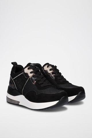 Sneakers plateformes - Noir et argenté