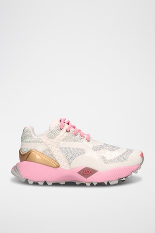 Baskets en cuir - Blanc et rose