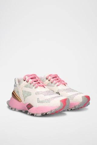 Baskets en cuir - Blanc et rose