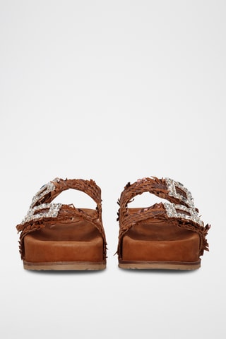Mules plateformes en cuir - Camel